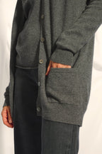 Cardigan Col V - Chelsea - Anthracite Chiné