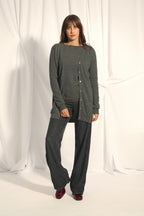 Cardigan Col V - Chelsea - Anthracite Chiné