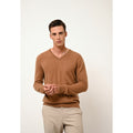 V-halset sweater Walt - 100 % kashmir 2-trådet - Nøddebrun - Mænd