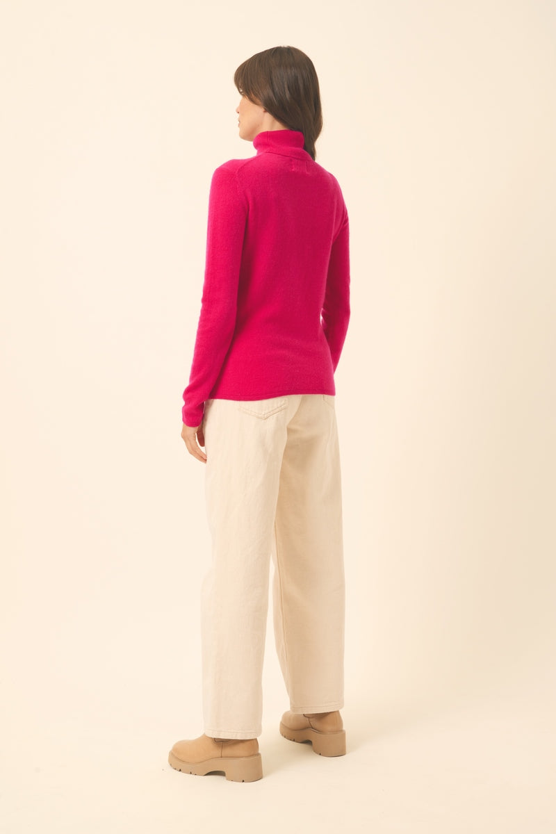 Jersey Cuello Vuelto - Ava - Fucsia