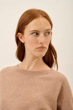 Sweter o kroju nietoperza – Rebecca – Melanżowy Camel