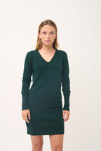 Vestido con Cuello de Pico - Tracy - Ciprés