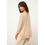 Pull Col V Devant Et Dos - Opal - Sable