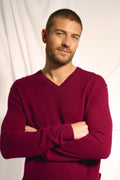 Pull Col V - Tom - Bordeaux