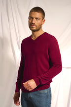 Pull Col V - Tom - Bordeaux