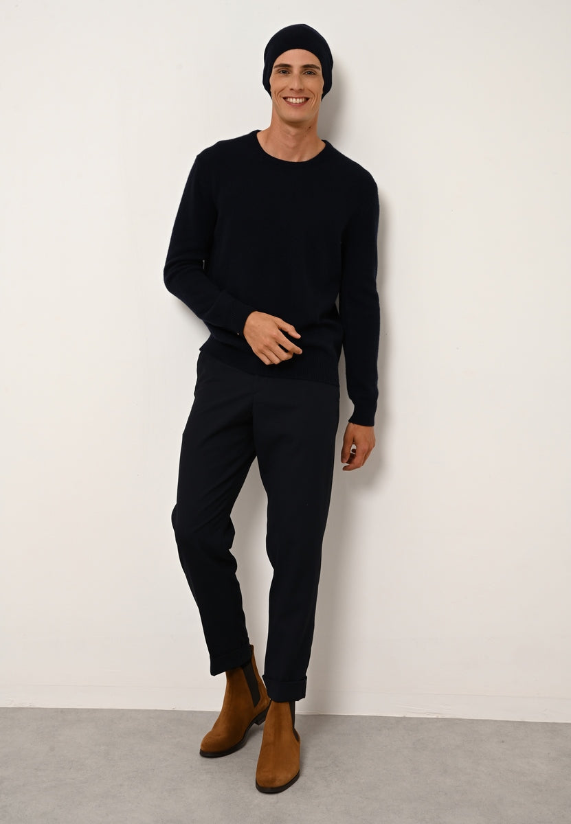 Pull Col Rond 4 Fils - Gabin - Navy