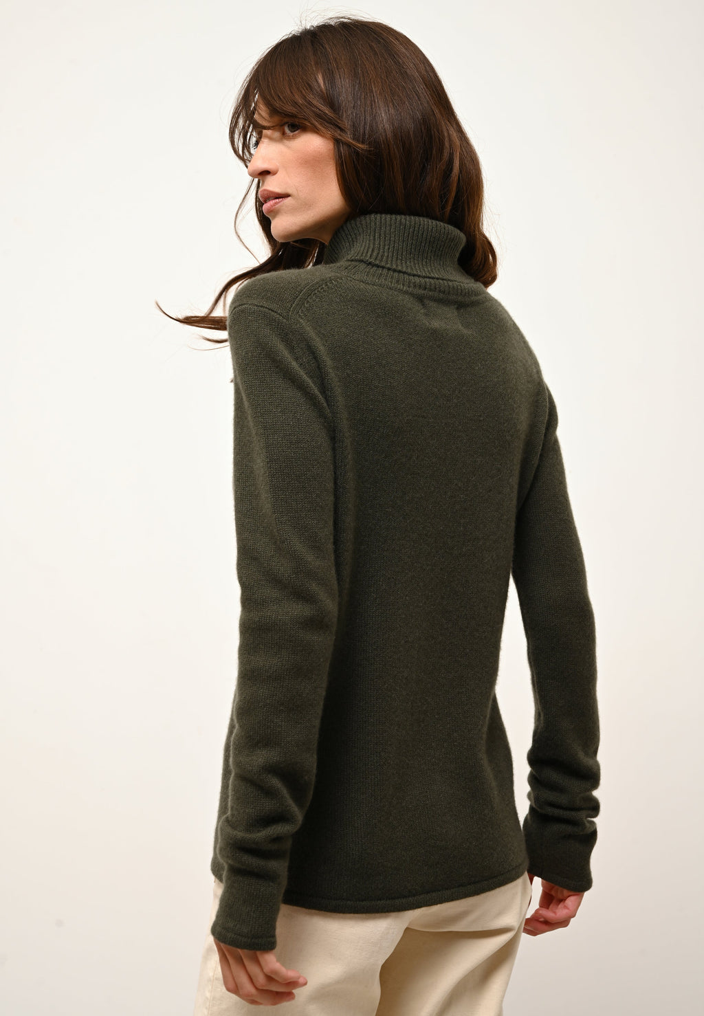 Jersey Cuello Vuelto 4 Hilos - June - Caqui