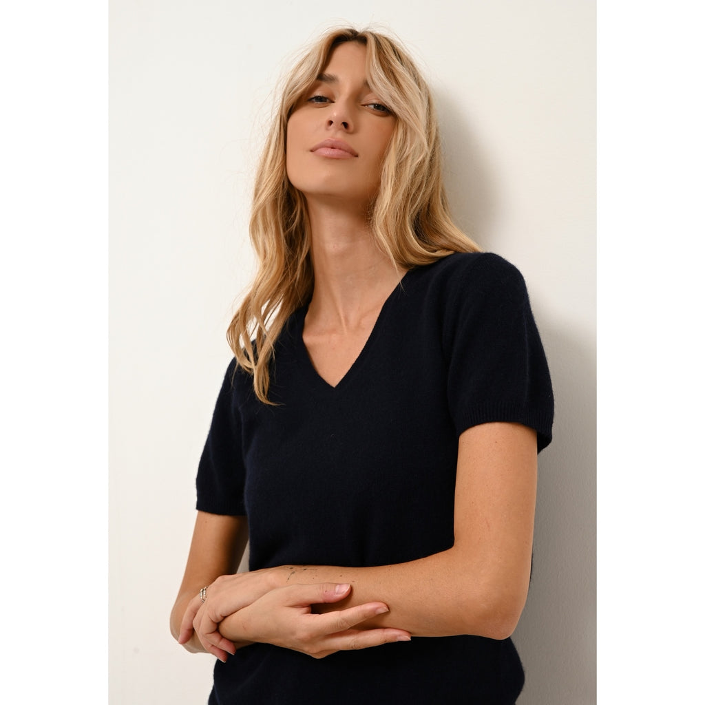 T-Shirt Col V - Glamis - Navy