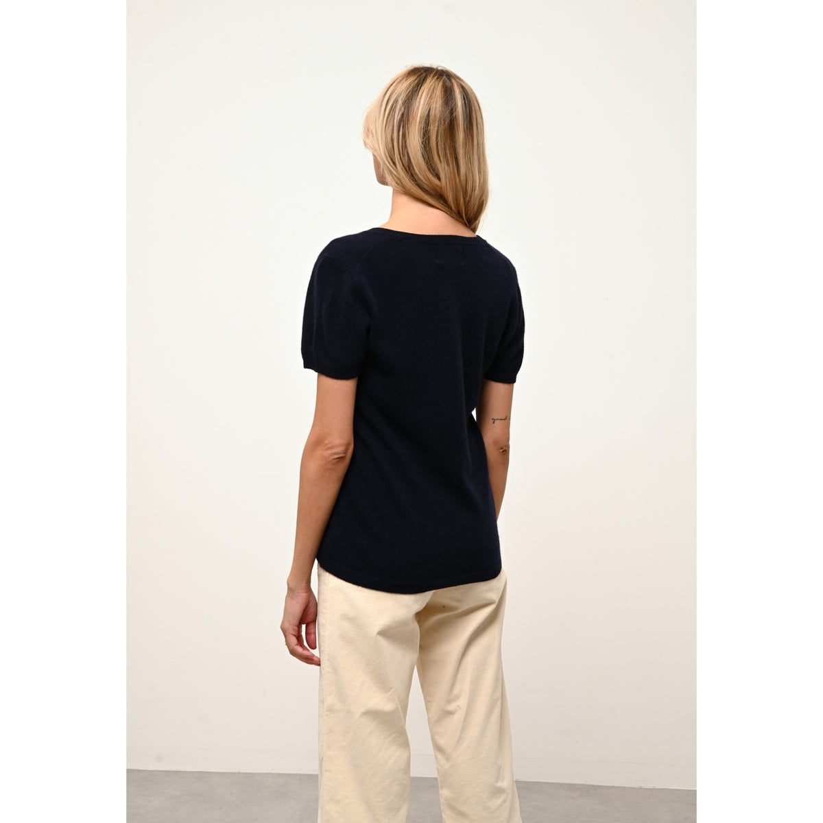 T-Shirt Col V - Glamis - Navy