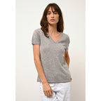 T-Shirt Col V - Glamis - Nuage Chiné