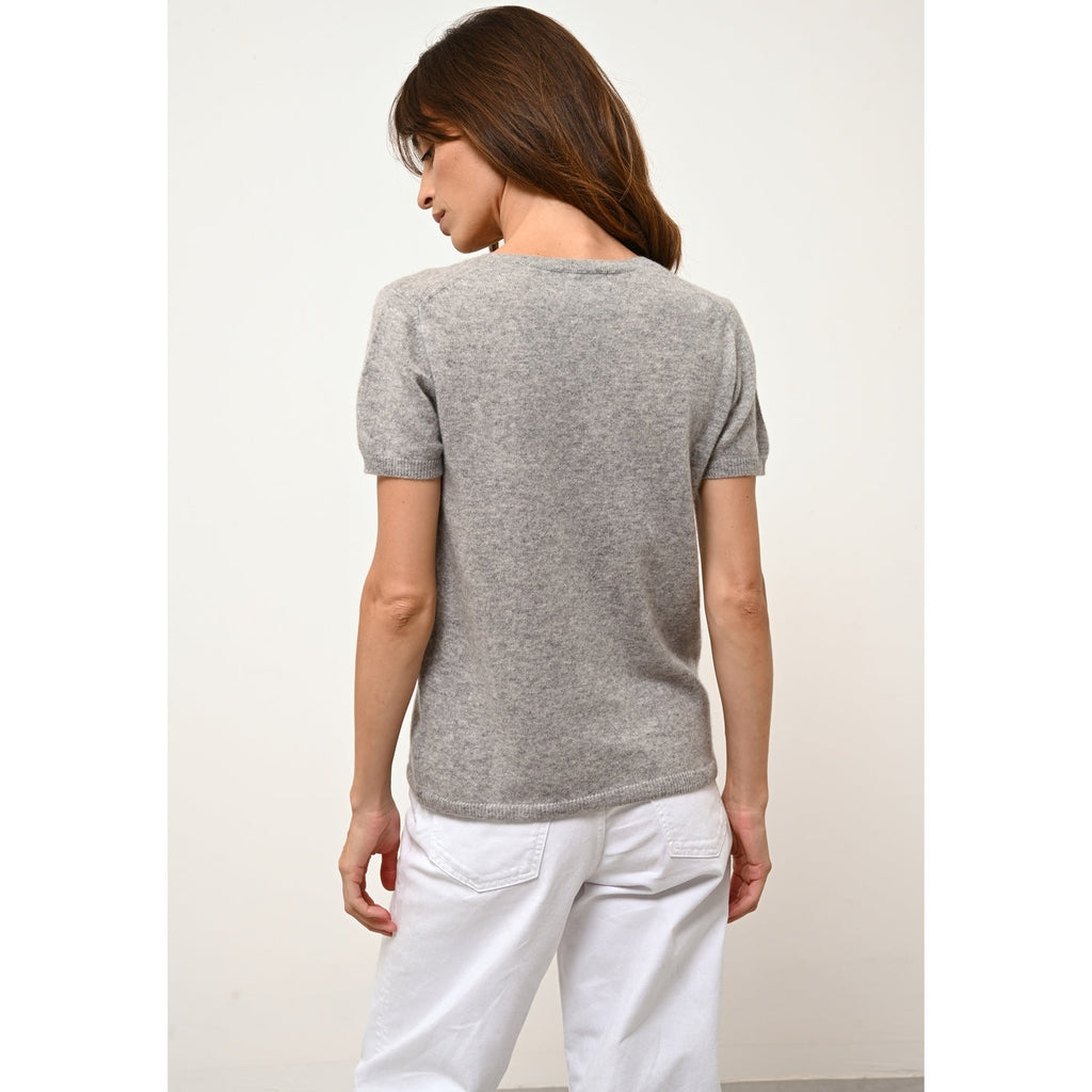 T-Shirt Col V - Glamis - Nuage Chiné