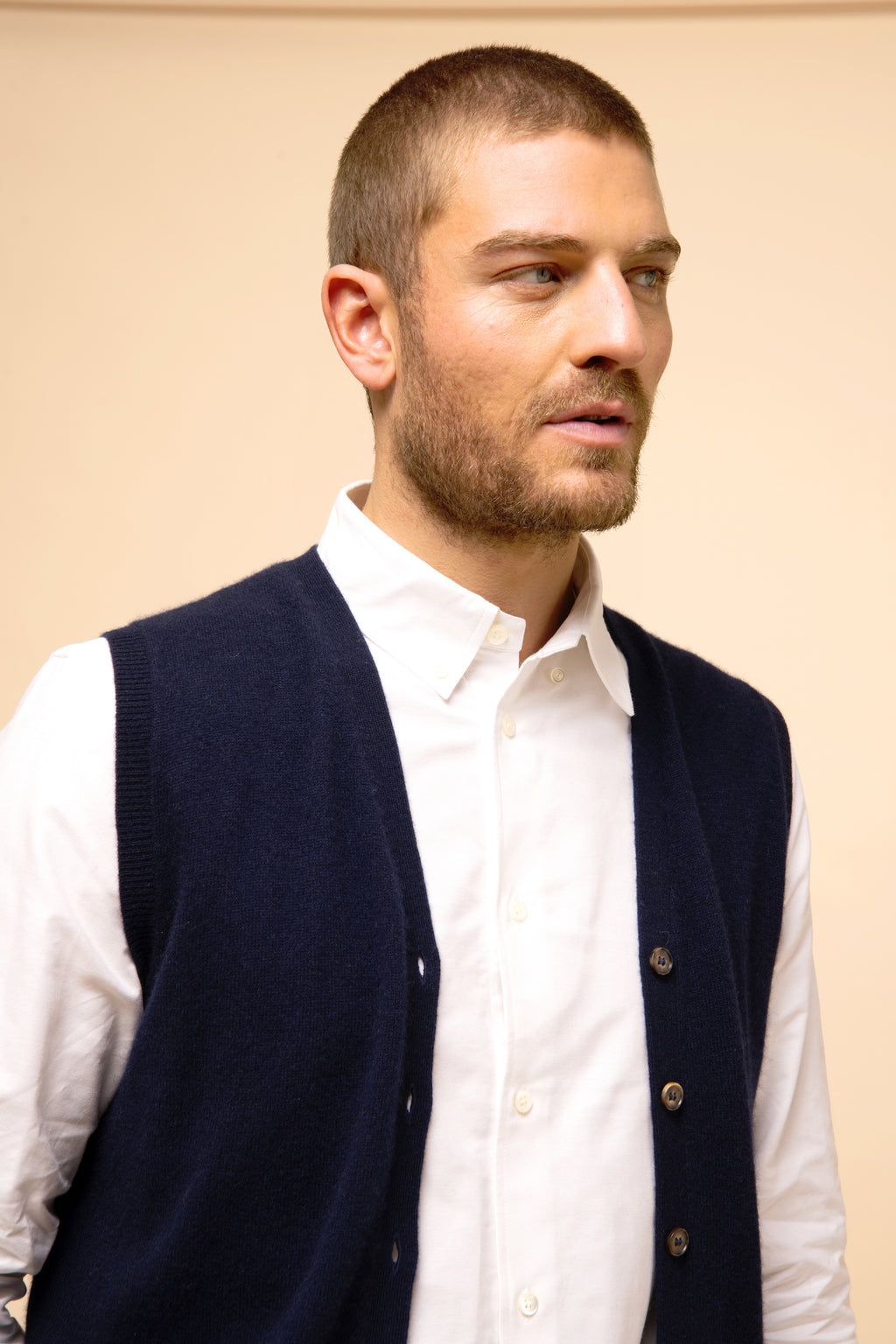 Cardigan Col V Sans Manches - Lana - Navy