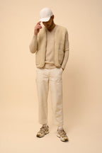 V-Ausschnitt-Pullover 4-fädig - Nathan - Sand