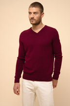 Jersey Cuello V 4 Hilos - Nathan - Burdeos