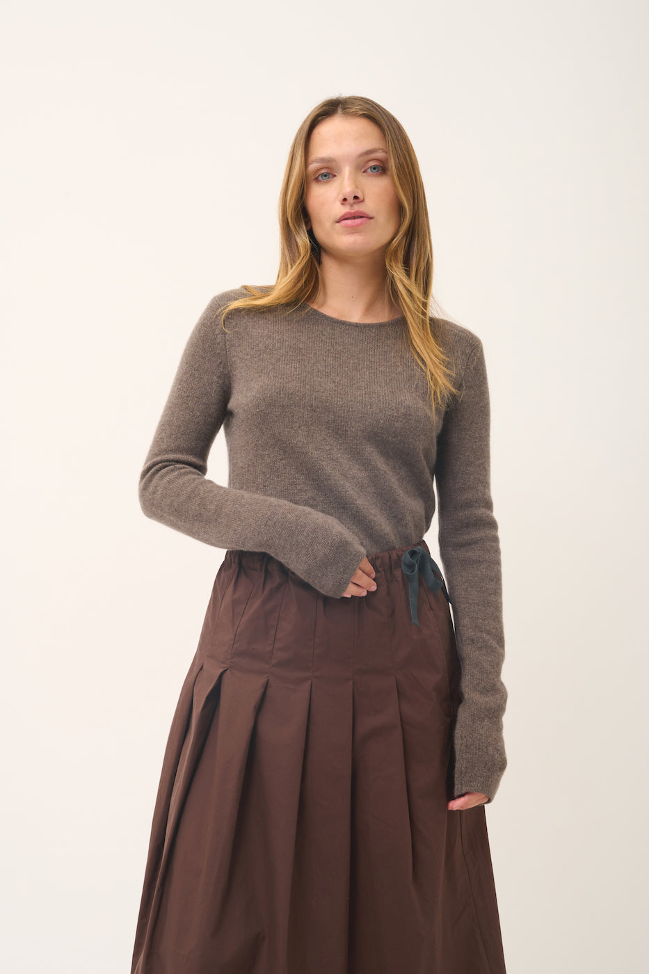 Jersey Cuello Redondo 4 Hilos - Joyce - Taupe Jaspeado