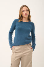 4 Thread Round Neck Sweater - Joyce - Mottled Duck Green
