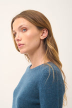 4 Thread Round Neck Sweater - Joyce - Mottled Duck Green