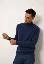 4 Thread Roll Neck Sweater - Sacha - Ocean Heather