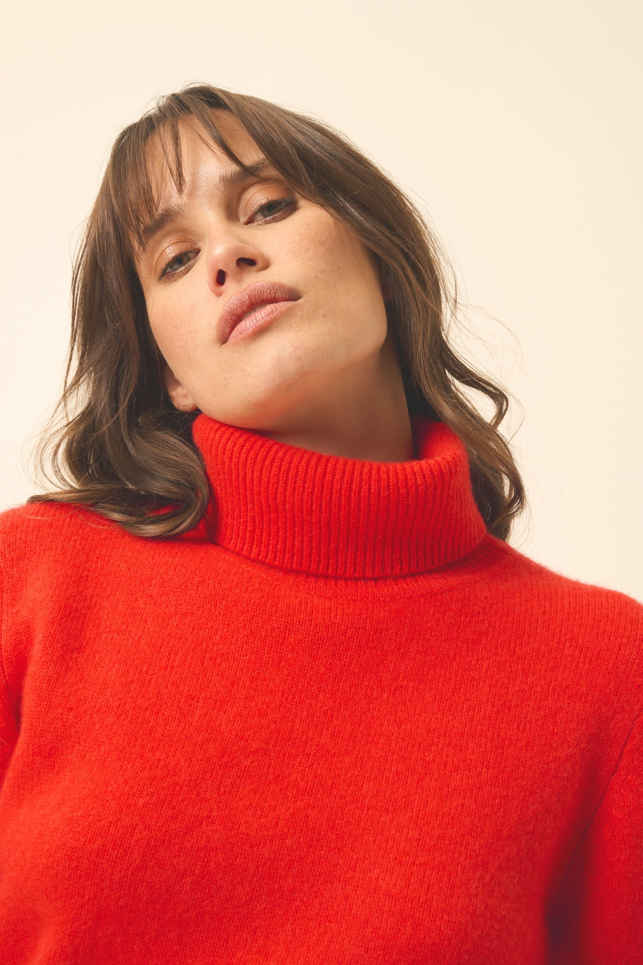 4-Ply Turtleneck Sweater - June - Tomato