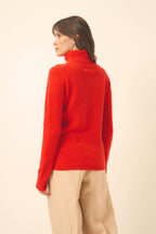 4-Ply Turtleneck Sweater - June - Tomato