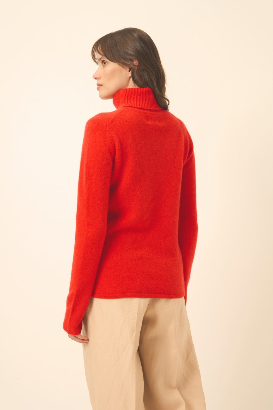 4-Ply Turtleneck Sweater - June - Tomato