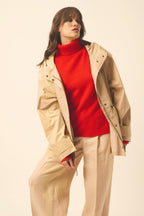 4-Ply Turtleneck Sweater - June - Tomato
