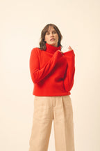 4-Ply Turtleneck Sweater - June - Tomato