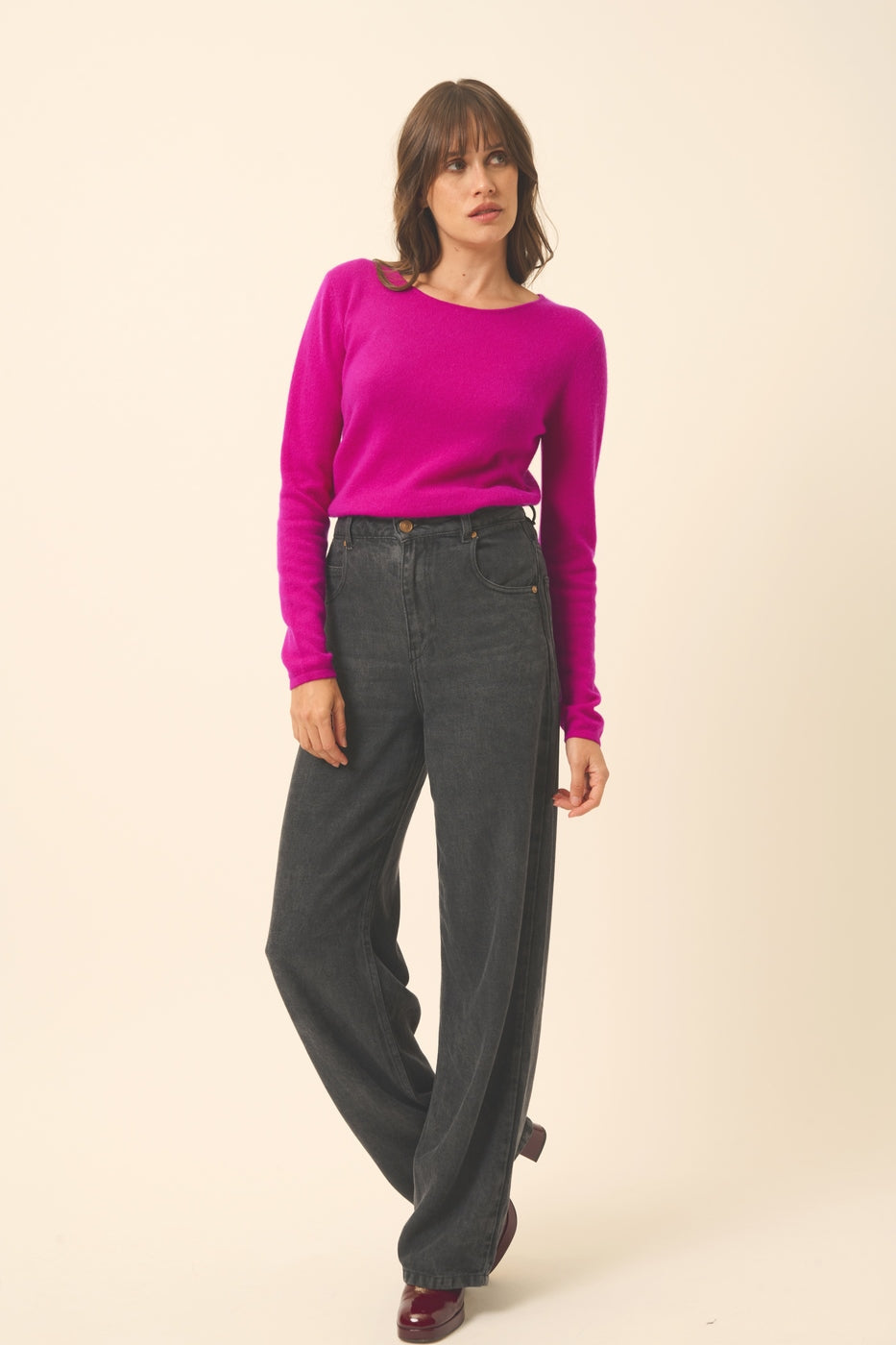 Round Neck Sweater - Vivian - Violine