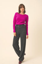 Round Neck Sweater - Vivian - Violine