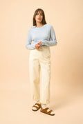 Pull Col Rond - Jane - Bleu Clair Chiné