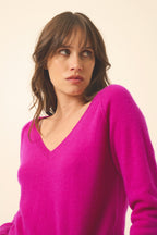 V-Ausschnitt-Pullover - Phoebe - Violine