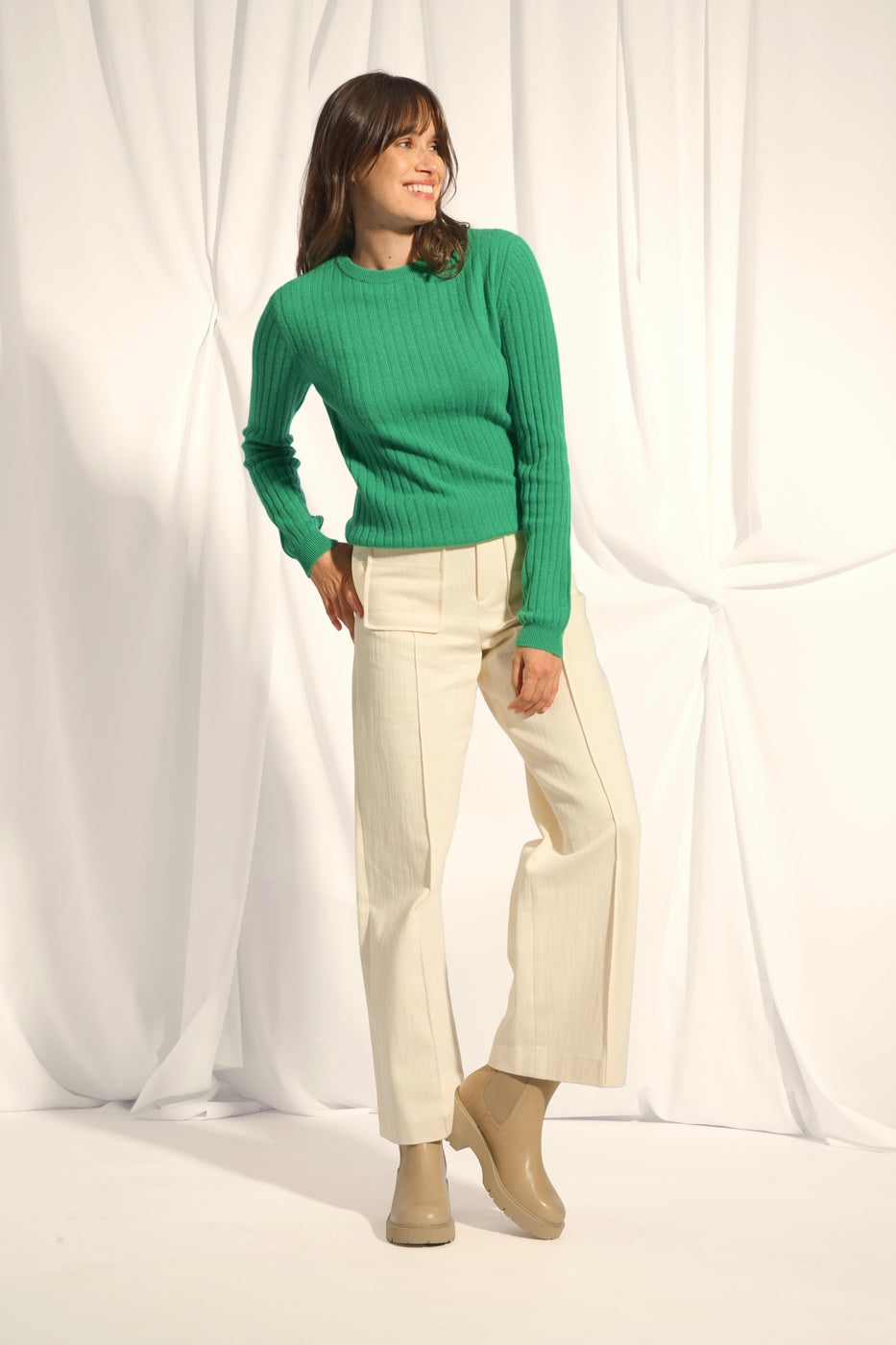 Maglione Girocollo - Avana - Menta
