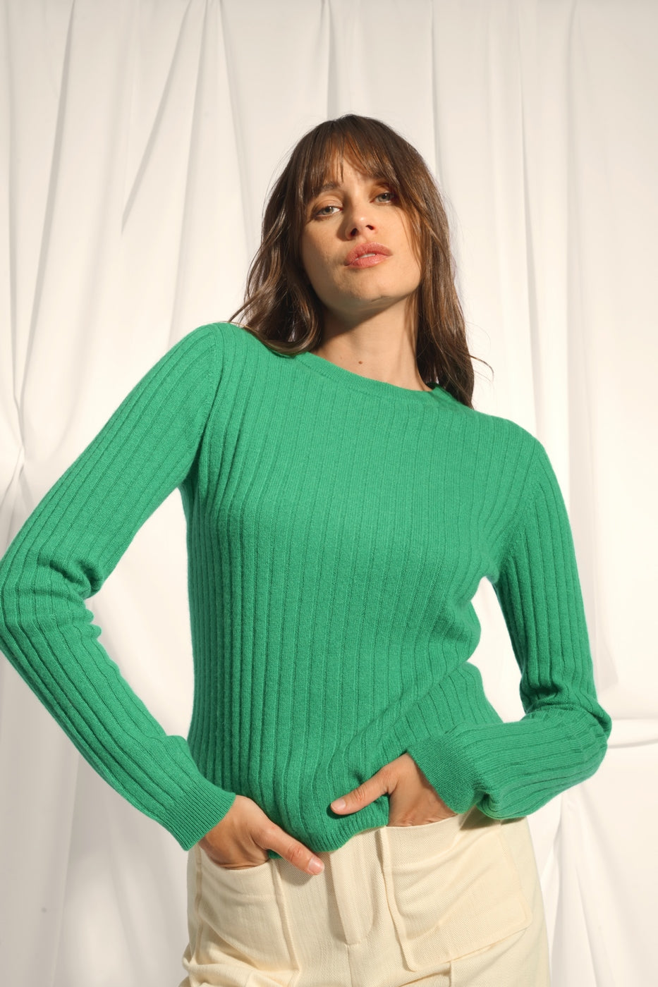 Maglione Girocollo - Avana - Menta