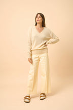 Pull Col V - Nora - Avoine