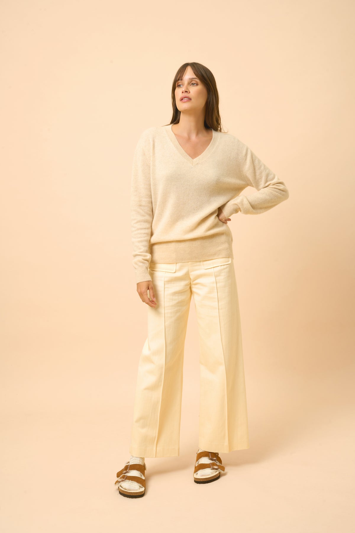 Pull Col V - Nora - Avoine