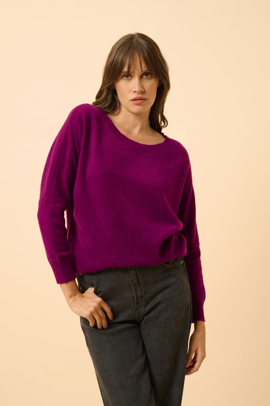 Bat Sweater - Rebecca - Plum