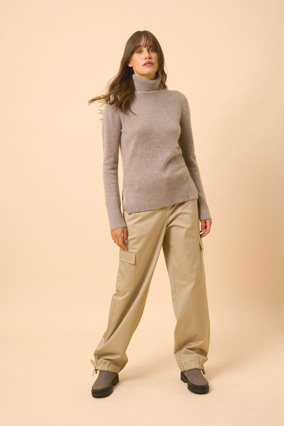 Turtleneck Sweater - Lexie - Caribou Heather