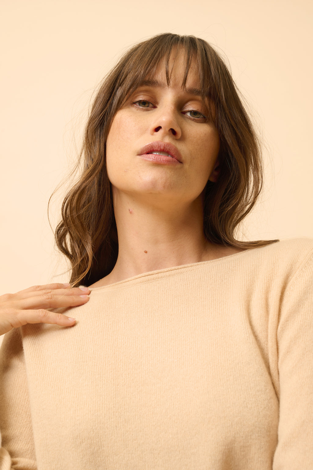 Trui Met Boothals - Grace - Beige