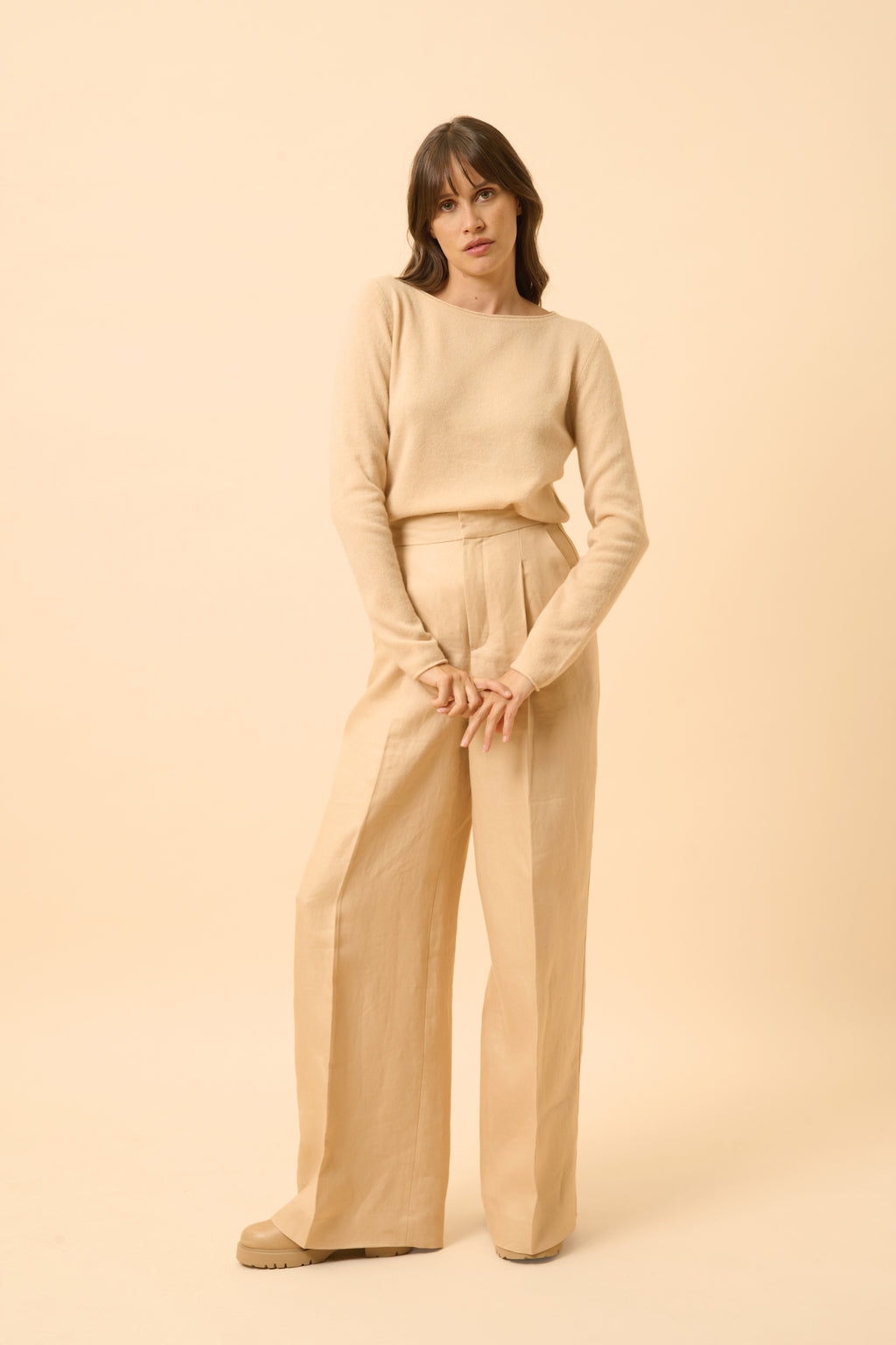 Trui Met Boothals - Grace - Beige