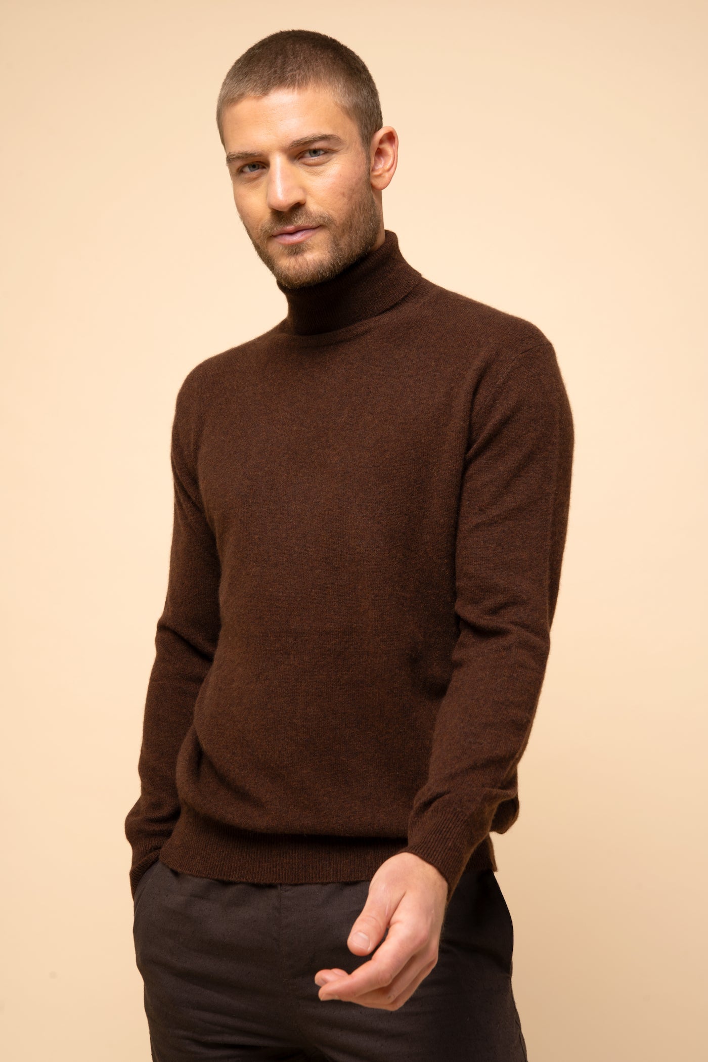Pull Col Roulé - Connor - Café