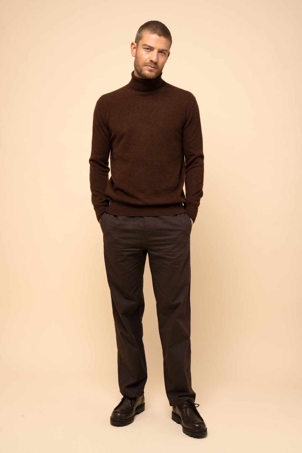 Pull Col Roulé - Connor - Café