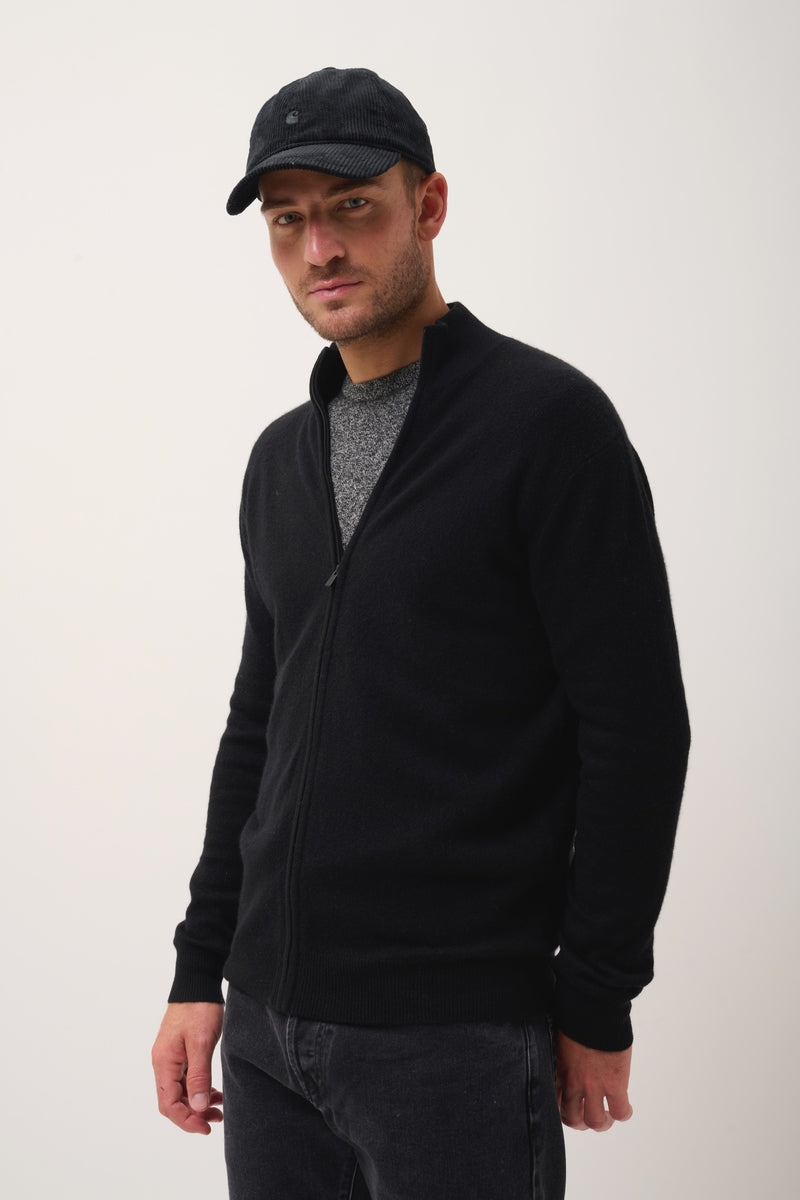 Gilet Zippé Col Montant - Alan - Noir