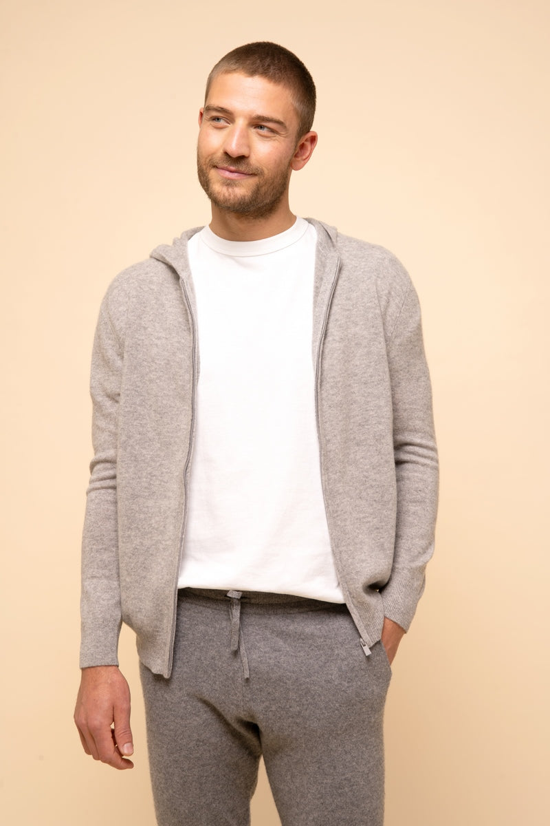 Zipped Hooded Vest - Elliot - Heather Cloud