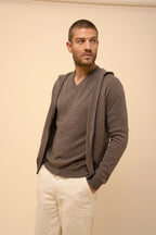 Chaqueta con Cremallera y Capucha - Elliot - Taupe Chiné