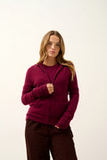 Zipped Hooded Vest - Debbie - Burgundy
