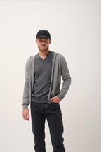Zipped Hooded Vest - Elliot - Heather Flannel