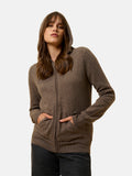 Gilet Zippé Capuche - Debbie - Taupe Chiné