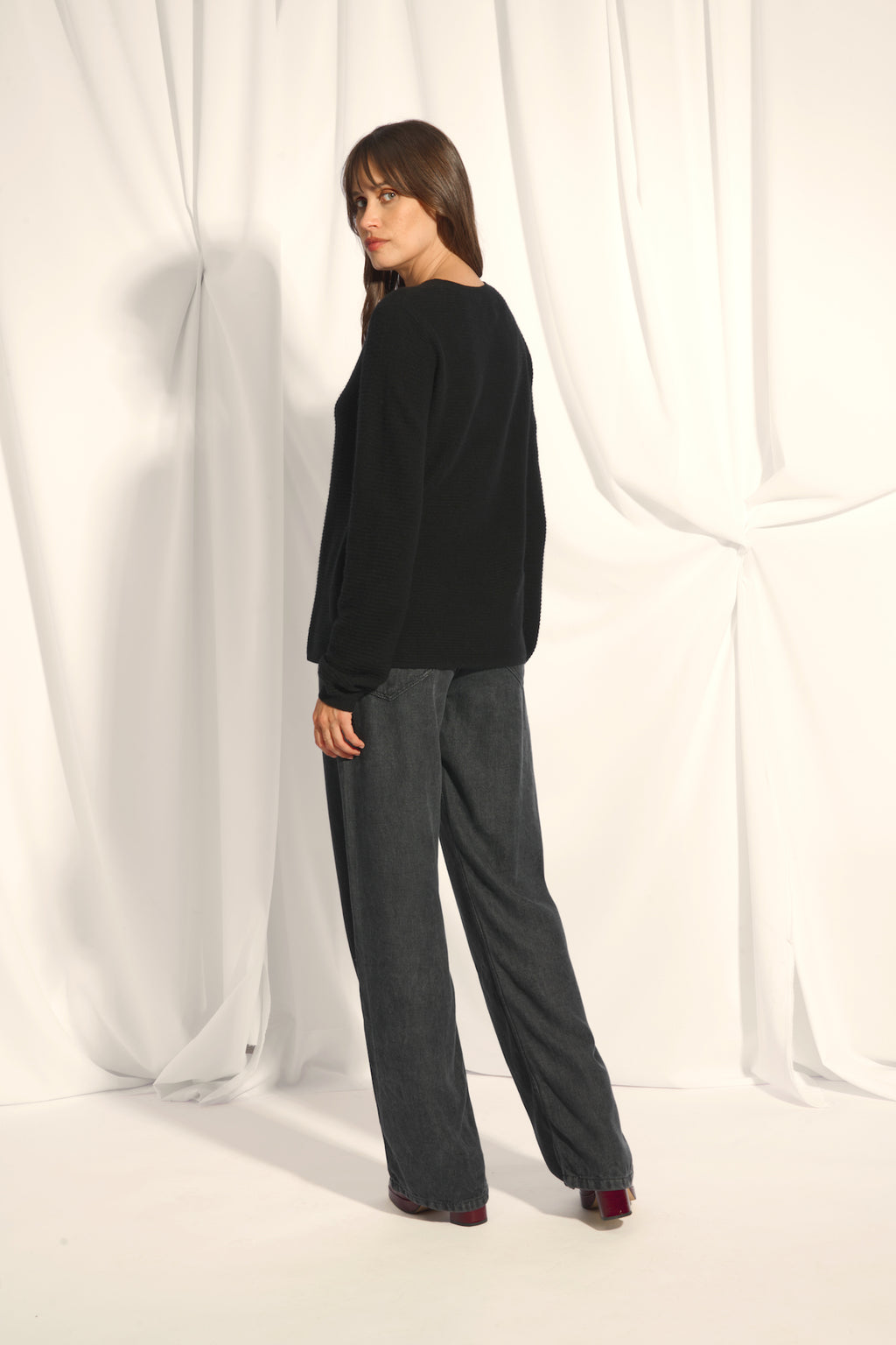 Pull Col Bateau - Nethy - Noir