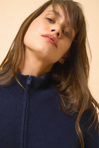 Chaleco con Cremallera y Cuello Alto - Ayr - Navy