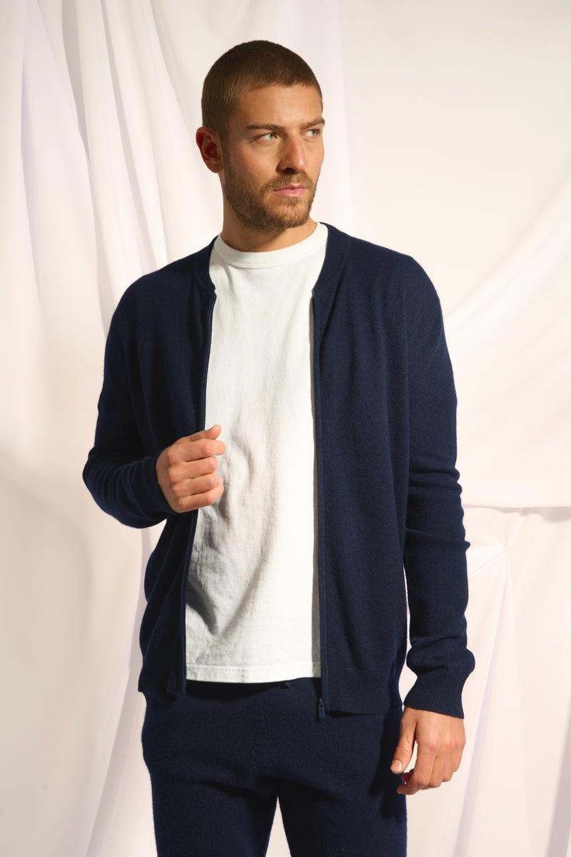 Gilet Zippé Col Mao - Polnoon - Navy